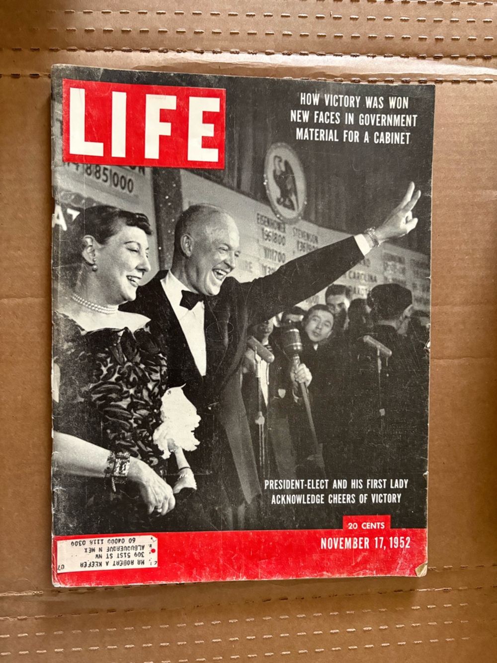 Vintage LIFE Magazine - Red, Black & White Cover (November 17, 1952)